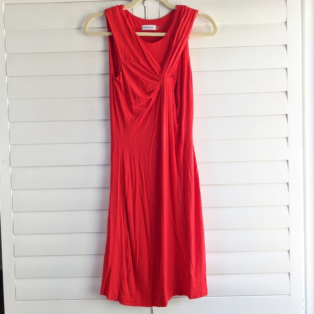 Calvin Klein Jersey Sheath Sleeveless Dress